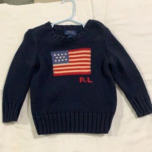 Polo Ralph Lauren 2T Boy,Navy Blue with American Flag design!
